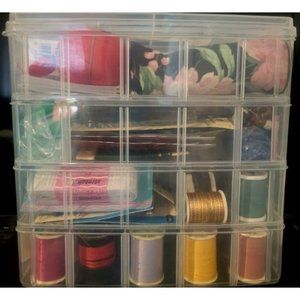 Bins & Things Clear 3-Tier Stackable Storage Containers with lids -18 Adjustable